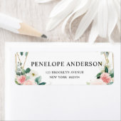 Blindenroze flesjes Geometrische botanische verbin Etiket (Insitu)