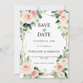 Blindenroze flesjes Geometrische botanische verbin Save The Date (Voorkant)