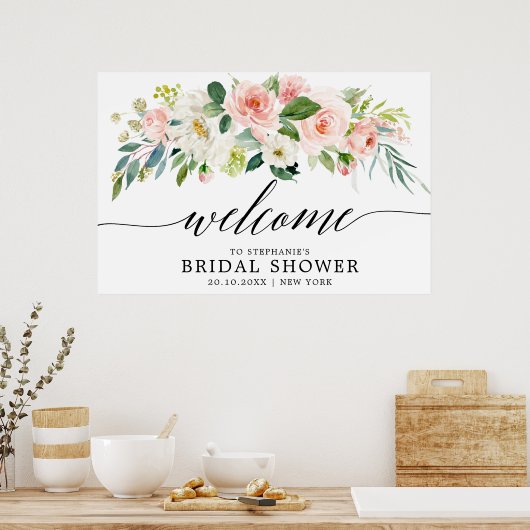 Blindenroze flessen Botanisch Vrijgezellenfeest We Poster (Keuken)