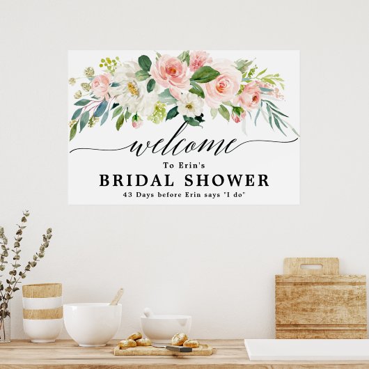 Blindenroze flessen Botanisch Vrijgezellenfeest We Poster (Keuken)