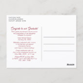 Blindenroze Floral Boho Afstuderen Aankondiging Briefkaart (Achterkant)