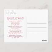 Blindenroze Floral Boho Afstuderen Aankondiging Briefkaart (Achterkant)