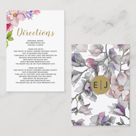 Blindenroze goudbloem Tuin Botanische bruiloft Visitekaartje (Voorkant / Achterkant)