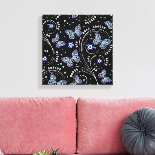 Blindereministoelpatroon Canvas Afdruk (Insitu (Woonkamer))