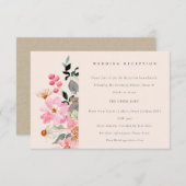 Blinderoze Waterverf Ontvangst van het huwelijk Informatiekaartje (Voorkant / Achterkant)