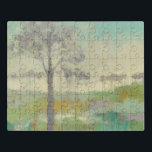 Blinderstandaard Puzzel<br><div class="desc">Boom stand II van Jennifer Goldberger. Biedt een afbeelding van bomen in gedempte kleuren tegen een groene achtergrond.</div>