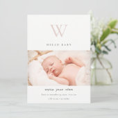 Blindesimpletie van een monogram bedankkaart (Staand voorkant)