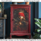 Blindfolded Gothic Queen of Ravens FC5R Decoupage Tissuepapier