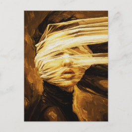 Blindfolded Woman – Surreal Oil Art Briefkaart