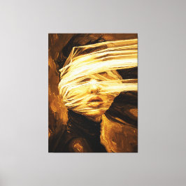 Blindfolded Woman – Surreal Oil Art Canvas Afdruk