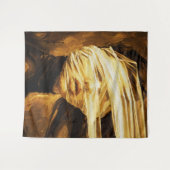 Blindfolded Woman – Surreal Oil Art Wandkleed (Voorkant (horizontaal))