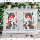 Blindgevouwen Vrouw Abstracte Kunst DM7R Decoupage Tissuepapier