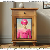 Blindgevouwen vrouw, roze jurk DH8L Decoupage Tissuepapier