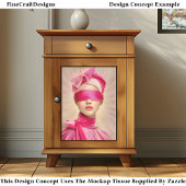 Blindgevouwen vrouw, roze sjaal DH9L Decoupage Tissuepapier