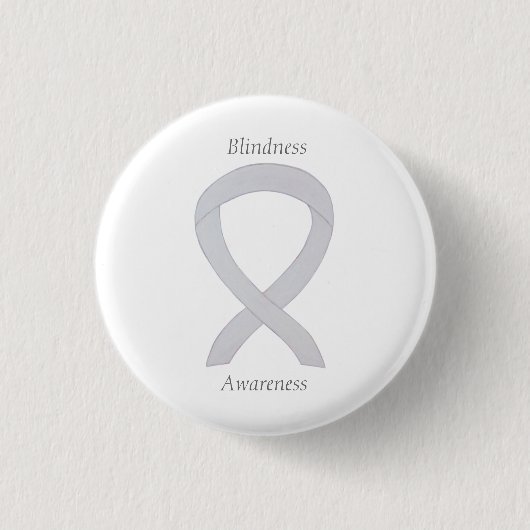 Blindheid Bewustheid White Ribbon Art Pin Ronde Button 3,2 Cm (Voorkant)