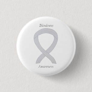 Blindheid Bewustmaking White Ribbon Art Pin Ronde Button 3,2 Cm