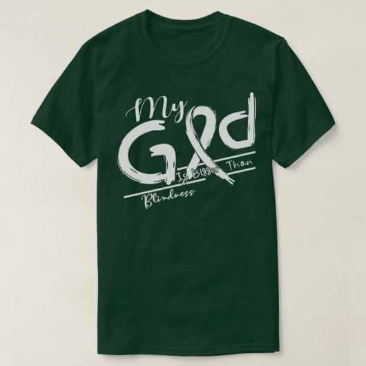 Blindheid Bewustzijn Mijn God is sterker in deze f T-shirt (Design voorkant)