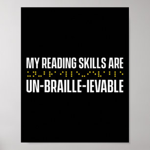 Blindheid voor blinde mensen braille poster