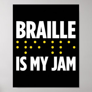 Blindheid voor blinde mensen braille poster
