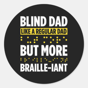 Blindheid voor blinde mensen braille ronde sticker