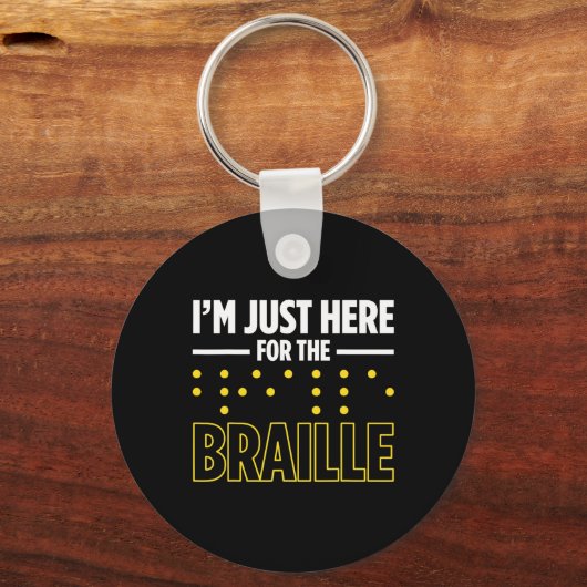 Blindheid voor blinde mensen braille sleutelhanger (Voorkant)