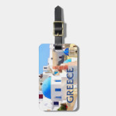 Blinding White Buildings in Griekenland Bagagelabel (Voorkant verticaal)