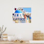 Blinding White Buildings in Griekenland Poster (Keuken)