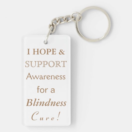 Blindness Awareness White Ribbon Sleutelhanger (achterkant)