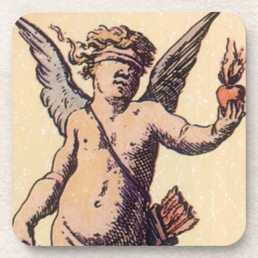 blindomhulde cupid, Valentijnse Tarot Kaart Drankjes Onderzetter (Voorkant)