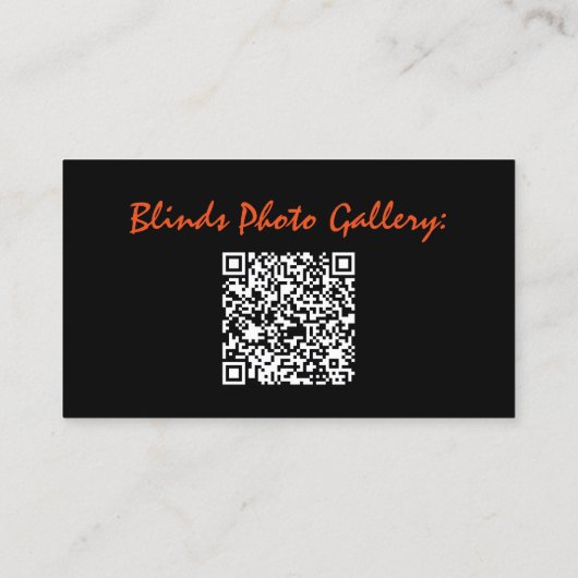 Blinds Store Windows Mode Zwart-wit Kaart Visitekaartje (Achterkant)