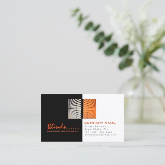 Blinds Store Windows Mode Zwart-wit Kaart Visitekaartje (Staand voorkant)
