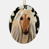 BLING AFGHAN HOUND  KERAMISCH ORNAMENT (Rechts)