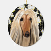 BLING AFGHAN HOUND  KERAMISCH ORNAMENT (Links)