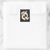 Bling alfabet Q Vierkante Sticker (Tas)