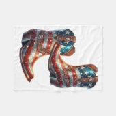 Bling Amerikaanse Vlag Cowboylaarzen Fleece Deken (Voorkant (Horizontaal))