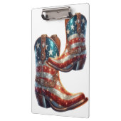 Bling Amerikaanse Vlag Cowboylaarzen Klembord (Links)