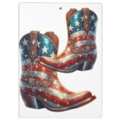 Bling Amerikaanse Vlag Cowboylaarzen Klembord (Achterkant)