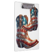 Bling Amerikaanse Vlag Cowboylaarzen Klembord (Rechts)