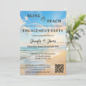 Bling and Beach Foto Verloving Kaart (Staand voorkant)