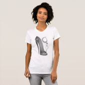 Bling and Groovy Stiletto Shoe Art T-shirt (Voorkant volledig)
