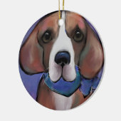 Bling Beagle Keramisch Ornament (Links)