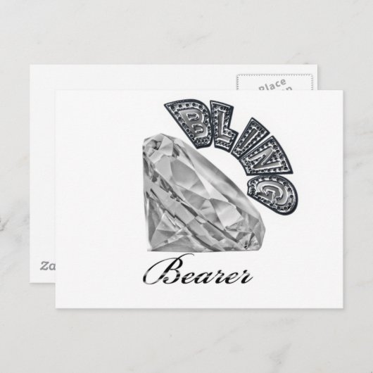 Bling Bearer Weddenschap Gift Briefkaart (Voorkant / Achterkant)
