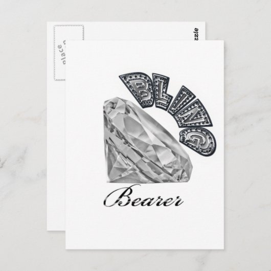 Bling Bearer Weddenschap Gift Briefkaart (Voorkant / Achterkant)