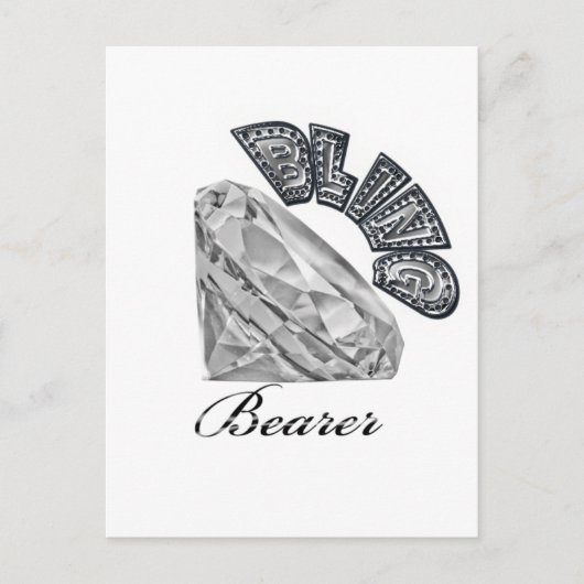 Bling Bearer Weddenschap Gift Briefkaart (Voorkant)