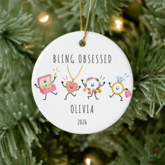Bling Bezeten Gepersonaliseerde Kerst Ornament