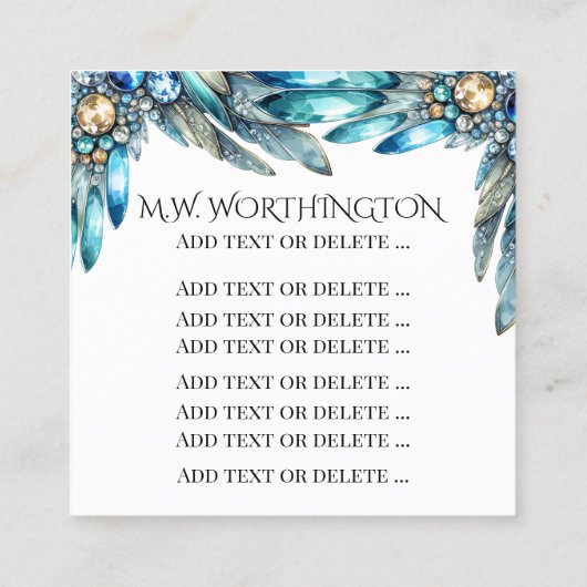 Bling Birds Theme Square handout of Visitekaartje (Achterkant)