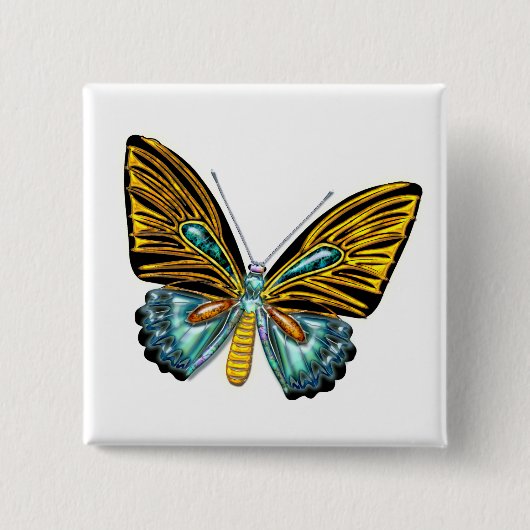Bling Bling Butterfly Vierkante Button 5,1 Cm (Voorkant)