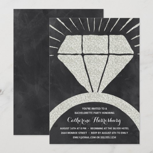 Bling Bling | Glitter-Kijk Bachelorette Party Kaart (Voorkant / Achterkant)