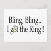 Bling Bling Ik heb het Verloving van de Ring Wedde Aankondigingskaart (Voorkant)