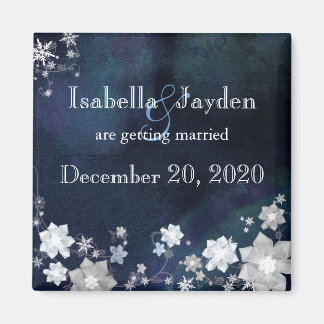 Bling Bling Winter Wedding Save the Date Magneet